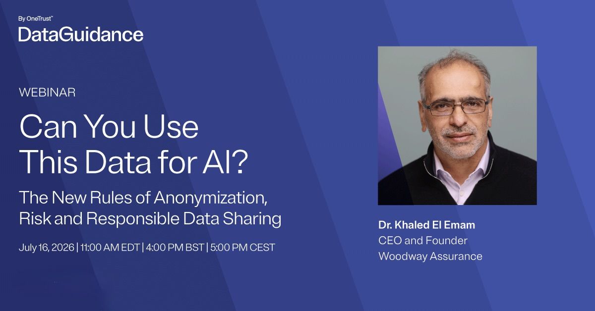 (Recording now Available) Can You Use This Data for AI? the New Rules of Anonymization, Risk and Responsible Data Sharing